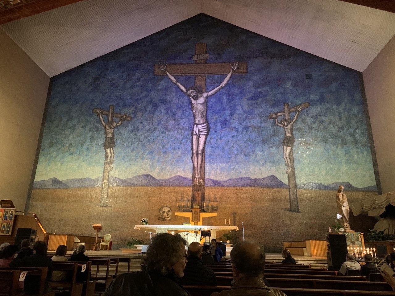 Front wall of a modern church
